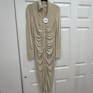 Isalis- Oat Ruched Dress